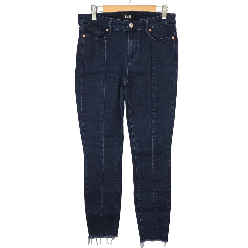 PAIGE Womens Dark Wash Denim Verdugo Ankle Jeans 29 Raw Hem Seam‎ Front Skinny